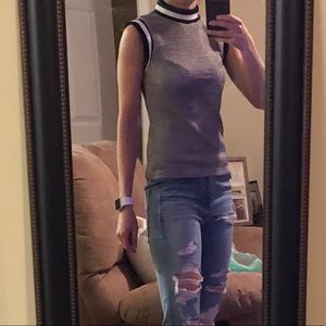 BRAND NEW sleeveless, sparkly sliver top with tags